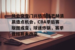 爱游戏安卓版本-风云突变门兴格拉德巴赫清晨造点机会，CBA季后赛版图或变，球迷炸锅，赛季目标并未改变(cba专区虎扑)